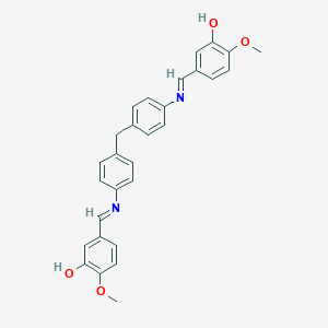 molecular formula C29H26N2O4 B326481 5-{[(4-{4-[(3-Hydroxy-4-methoxybenzylidene)amino]benzyl}phenyl)imino]methyl}-2-methoxyphenol 