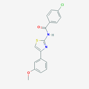 molecular formula C17H13ClN2O2S B326484 4-chloro-N-[4-(3-methoxyphenyl)-1,3-thiazol-2-yl]benzamide 