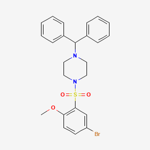 molecular formula C24H25BrN2O3S B3264885 1-(5-Bromo-2-methoxybenzenesulfonyl)-4-(diphenylmethyl)piperazine CAS No. 398996-38-8