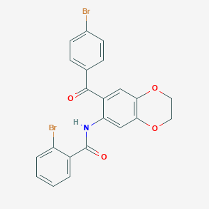 molecular formula C22H15Br2NO4 B326491 2-bromo-N-[7-(4-bromobenzoyl)-2,3-dihydro-1,4-benzodioxin-6-yl]benzamide 