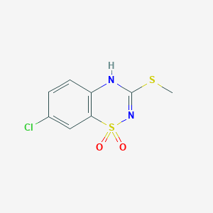 molecular formula C8H7ClN2O2S2 B3264945 7-Chloro-3-(methylthio)-4H-benzo[e][1,2,4]thiadiazine 1,1-dioxide CAS No. 40009-41-4