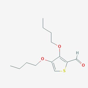 molecular formula C13H20O3S B3264971 2-Thiophenecarboxaldehyde, 3,4-dibutoxy- CAS No. 400760-60-3
