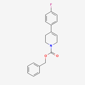 molecular formula C19H18FNO2 B3264978 4-(4-Fluorophenyl)-1,2,3,6-tetrahydropyridine-1-carboxylic acid benzyl ester CAS No. 400770-92-5