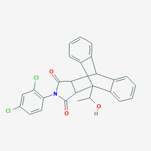 molecular formula C26H19Cl2NO3 B326499 17-(2,4-Dichlorophenyl)-1-(1-hydroxyethyl)-17-azapentacyclo[6.6.5.02,7.09,14.015,19]nonadeca-2,4,6,9,11,13-hexaene-16,18-dione 