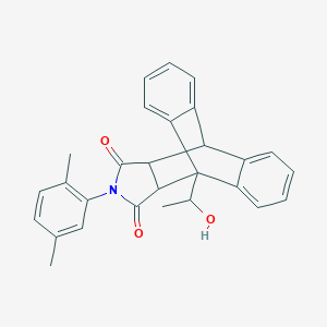 molecular formula C28H25NO3 B326501 17-(2,5-Dimethylphenyl)-1-(1-hydroxyethyl)-17-azapentacyclo[6.6.5.0~2,7~.0~9,14~.0~15,19~]nonadeca-2,4,6,9,11,13-hexaene-16,18-dione 