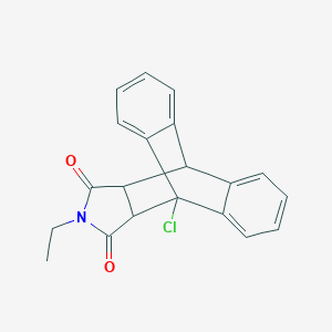 molecular formula C20H16ClNO2 B326503 1-Chloro-17-ethyl-17-azapentacyclo[6.6.5.0~2,7~.0~9,14~.0~15,19~]nonadeca-2,4,6,9,11,13-hexaene-16,18-dione (non-preferred name) 