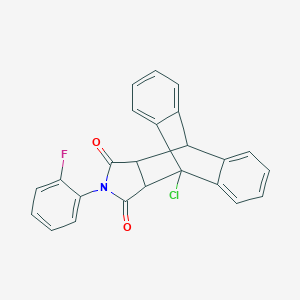 molecular formula C24H15ClFNO2 B326505 1-Chloro-17-(2-fluorophenyl)-17-azapentacyclo[6.6.5.0~2,7~.0~9,14~.0~15,19~]nonadeca-2,4,6,9,11,13-hexaene-16,18-dione 