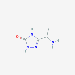 molecular formula C4H8N4O B3265059 5-(1-Amino-ethyl)-2,4-dihydro-[1,2,4]triazol-3-one CAS No. 401647-10-7