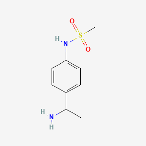 molecular formula C9H14N2O2S B3265123 N-[4-(1-氨基乙基)苯基]甲磺酰胺 CAS No. 401909-83-9