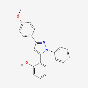 molecular formula C22H18N2O2 B3265177 Phenol, 2-[3-(4-methoxyphenyl)-1-phenyl-1H-pyrazol-5-yl]- CAS No. 40277-72-3
