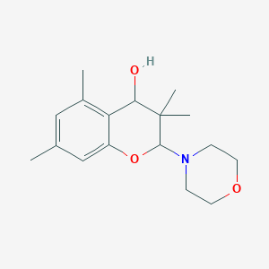 molecular formula C17H25NO3 B326526 3,3,5,7-Tetramethyl-2-(4-morpholinyl)-4-chromanol 