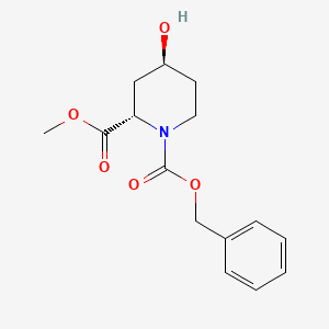 molecular formula C15H19NO5 B3265278 (2S,4S)-1-Benzyl 2-methyl 4-hydroxypiperidine-1,2-dicarboxylate CAS No. 403503-43-5