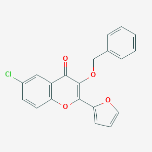 molecular formula C20H13ClO4 B326530 3-(benzyloxy)-6-chloro-2-(2-furyl)-4H-chromen-4-one 