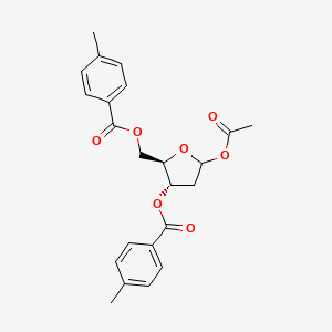 molecular formula C23H24O7 B3265382 (2R,3S)-5-Acetoxy-2-(((4-methylbenzoyl)oxy)methyl)tetrahydrofuran-3-yl 4-methylbenzoate CAS No. 40491-01-8