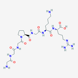 molecular formula C25H45N11O8 B3265391 L-Arginine, glycylglycylglycyl-L-prolylglycyl-L-lysyl- CAS No. 404935-01-9