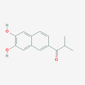 molecular formula C14H14O3 B3265399 1-(6,7-Dihydroxynaphthalen-2-YL)-2-methylpropan-1-one CAS No. 404964-94-9