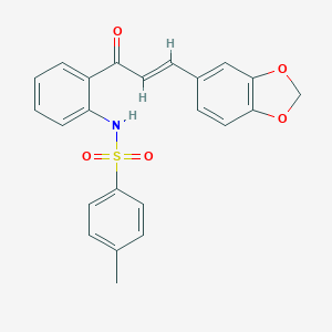 molecular formula C23H19NO5S B326543 N-[2-[(E)-3-(1,3-benzodioxol-5-yl)prop-2-enoyl]phenyl]-4-methylbenzenesulfonamide 