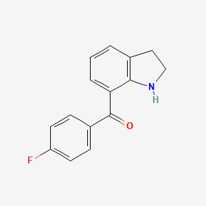 molecular formula C15H12FNO B3265465 Methanone, (2,3-dihydro-1H-indol-7-yl)(4-fluorophenyl)- CAS No. 405275-25-4