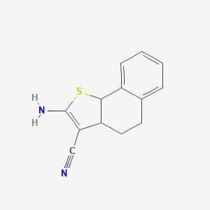 molecular formula C13H12N2S B326550 2-Amino-3a,4,5,9b-tetrahydronaphtho[1,2-b]thiophene-3-carbonitrile 