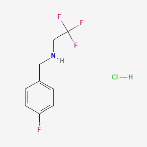 molecular formula C9H10ClF4N B3265508 [(4-Fluorophenyl)methyl](2,2,2-trifluoroethyl)amine hydrochloride CAS No. 405879-03-0