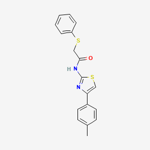 molecular formula C18H16N2OS2 B3265539 N-[4-(4-methylphenyl)-1,3-thiazol-2-yl]-2-(phenylsulfanyl)acetamide CAS No. 406471-10-1