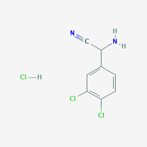 molecular formula C8H7Cl3N2 B3265556 2-Amino-2-(3,4-dichlorophenyl)acetonitrile hydrochloride CAS No. 40658-57-9