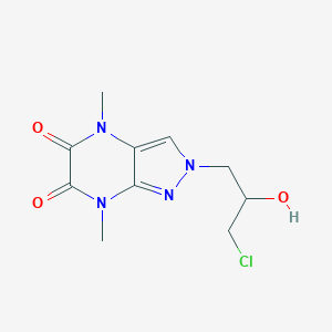 molecular formula C10H13ClN4O3 B326557 2-(3-chloro-2-hydroxypropyl)-4,7-dimethyl-2H-pyrazolo[3,4-b]pyrazine-5,6(4H,7H)-dione 