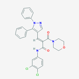 molecular formula C29H24Cl2N4O3 B326565 N-(3,4-dichlorophenyl)-3-(1,5-diphenyl-1H-pyrazol-4-yl)-2-(4-morpholinylcarbonyl)acrylamide 