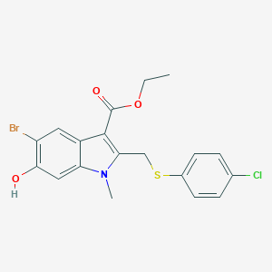 ethyl 5-bromo-2-{[(4-chlorophenyl)sulfanyl]methyl}-6-hydroxy-1-methyl-1H-indole-3-carboxylate