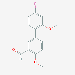 molecular formula C15H13FO3 B3265683 [1,1'-Biphenyl]-3-carboxaldehyde, 4'-fluoro-2',4-dimethoxy- CAS No. 408372-67-8