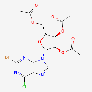molecular formula C16H16BrClN4O7 B3265726 2-Bromo-6-chloro-9-(2-O,3-O,5-O-triacetyl-beta-D-ribofuranosyl)-9H-purine CAS No. 40896-58-0