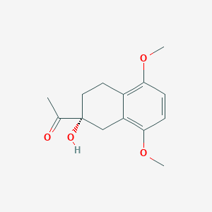 molecular formula C14H18O4 B3265819 (R)-1-(2-hydroxy-5,8-dimethoxy-1,2,3,4-tetrahydronaphthalen-2-yl)ethan-1-one CAS No. 41098-96-8