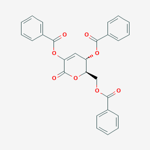 molecular formula C27H20O8 B326587 5-(benzoyloxy)-6-[(benzoyloxy)methyl]-2-oxo-5,6-dihydro-2H-pyran-3-yl benzoate 