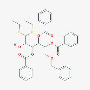 molecular formula C38H40O8S2 B326590 2-(Benzoyloxy)-1-[1-(benzoyloxy)-2-(benzyloxy)ethyl]-4,4-bis(ethylsulfanyl)-3-hydroxybutyl benzoate 