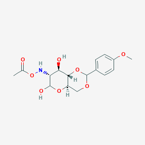 molecular formula C16H21NO8 B326591 2-[(acetyloxy)amino]-2-deoxy-4,6-O-(4-methoxybenzylidene)hexopyranose 