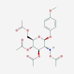 molecular formula C21H27NO11 B326592 4-methoxyphenyl 3,4,6-tri-O-acetyl-2-[(acetyloxy)amino]-2-deoxyhexopyranoside 