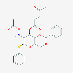 molecular formula C26H29NO8S B326594 [(4aR,6S,8R)-7-(acetyloxyamino)-2-phenyl-6-phenylsulfanyl-4,4a,6,7,8,8a-hexahydropyrano[3,2-d][1,3]dioxin-8-yl] 4-oxopentanoate 