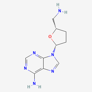 molecular formula C10H14N6O B3265948 9-((2R,5S)-5-(aminomethyl)tetrahydrofuran-2-yl)-9H-purin-6-amine CAS No. 413570-57-7