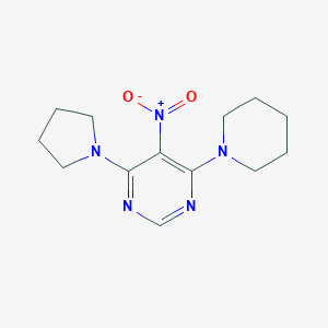 molecular formula C13H19N5O2 B326596 5-Nitro-4-(1-piperidinyl)-6-(1-pyrrolidinyl)pyrimidine 