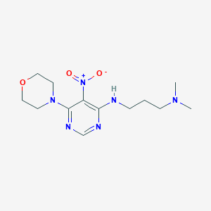 molecular formula C13H22N6O3 B326597 N',N'-dimethyl-N-(6-morpholin-4-yl-5-nitropyrimidin-4-yl)propane-1,3-diamine 