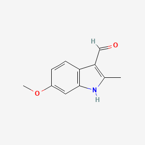 molecular formula C11H11NO2 B3265971 6-Methoxy-2-methyl-1H-indole-3-carbaldehyde CAS No. 4147-43-7