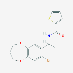molecular formula C16H16BrNO3S B326609 N-[1-(8-bromo-3,4-dihydro-2H-1,5-benzodioxepin-7-yl)ethyl]-2-thiophenecarboxamide 