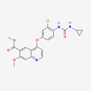 molecular formula C22H20ClN3O5 B3266098 Methyl 4-(3-chloro-4-(3-cyclopropylureido)phenoxy)-7-methoxyquinoline-6-carboxylate CAS No. 417717-20-5
