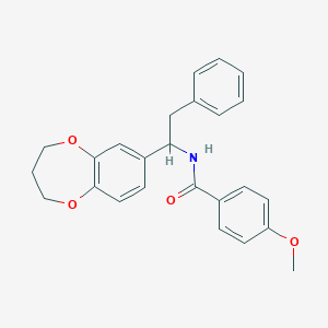 molecular formula C25H25NO4 B326612 N-[1-(3,4-dihydro-2H-1,5-benzodioxepin-7-yl)-2-phenylethyl]-4-methoxybenzamide 