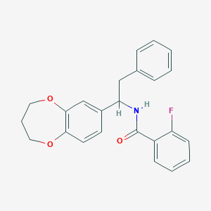 molecular formula C24H22FNO3 B326613 N-[1-(3,4-dihydro-2H-1,5-benzodioxepin-7-yl)-2-phenylethyl]-2-fluorobenzamide 