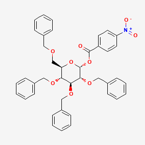 molecular formula C41H39NO9 B3266180 alpha-D-Glucopyranose, 2,3,4,6-tetrakis-O-(phenylmethyl)-, 1-(4-nitrobenzoate) CAS No. 4196-36-5
