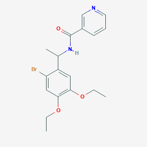 molecular formula C18H21BrN2O3 B326620 N-[1-(2-bromo-4,5-diethoxyphenyl)ethyl]nicotinamide 