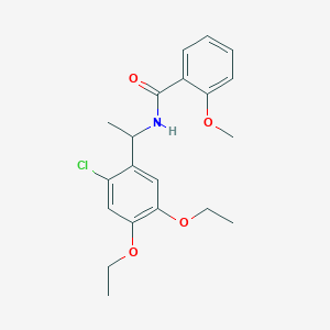 molecular formula C20H24ClNO4 B326623 N-[1-(2-chloro-4,5-diethoxyphenyl)ethyl]-2-methoxybenzamide 