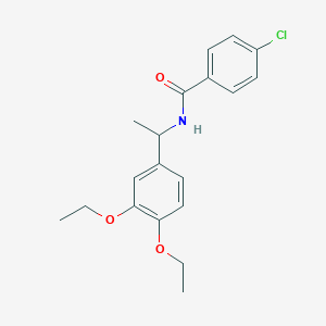 molecular formula C19H22ClNO3 B326627 4-chloro-N-[1-(3,4-diethoxyphenyl)ethyl]benzamide 