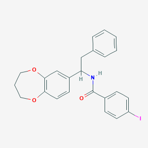 molecular formula C24H22INO3 B326630 N-[1-(3,4-dihydro-2H-1,5-benzodioxepin-7-yl)-2-phenylethyl]-4-iodobenzamide 